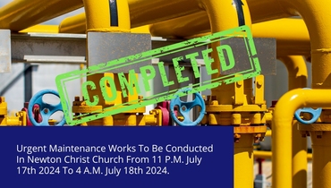 #NPCPublicNotice - The National Petroleum Corporation is pleased to report that the Maintenance Works carried out in Newton Christ Church on July 17th, 2024 have been completed and that gas pressure to the affected areas has been restored.

If you are experiencing any issues relighting your gas equipment please contact 430-4000.

NPC thanks the public for their understanding. #npcpsa | National Petroleum Corporation
